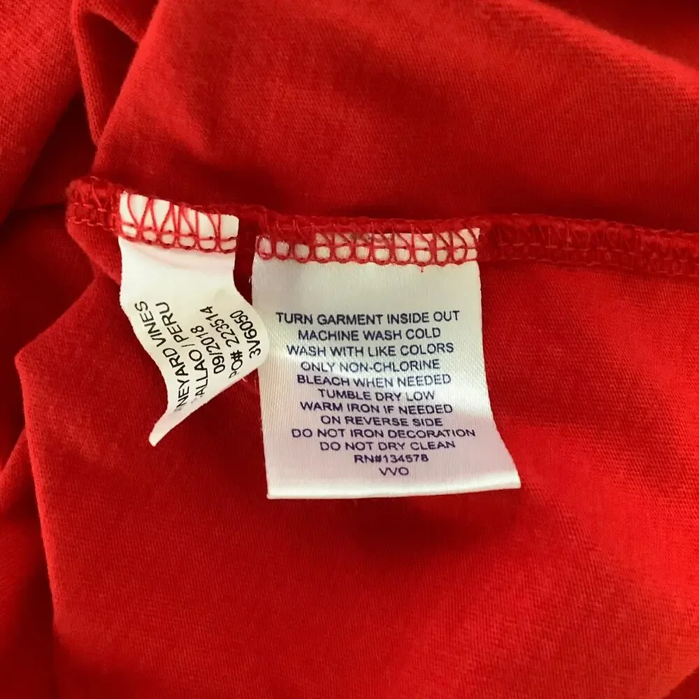Vineyard Vines Red Long Sleeve Hooded Graphic T-Shirt Medium